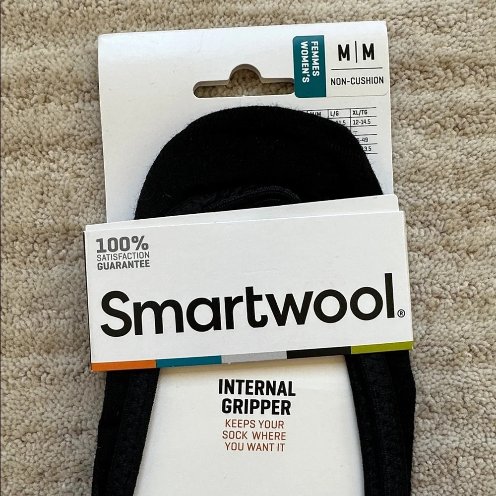 2 Pairs of NWT Smartwool Everyday No Show Socks Black Merino Wool Blend Medium